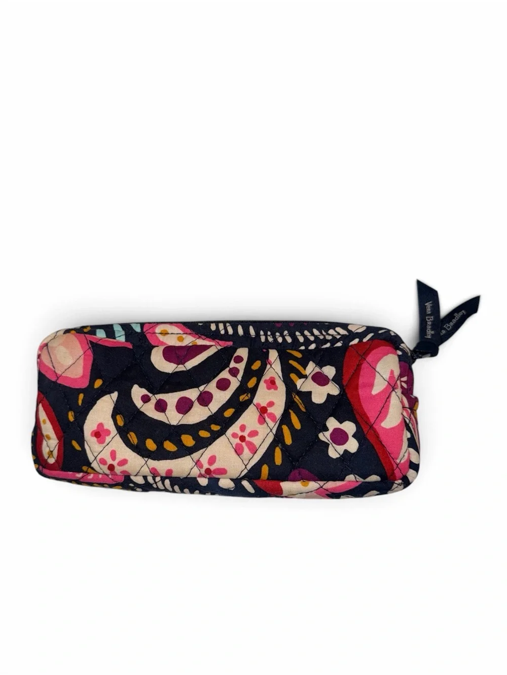 Vera Bradley Navy Floral Quilted Cosmetic Zip Case